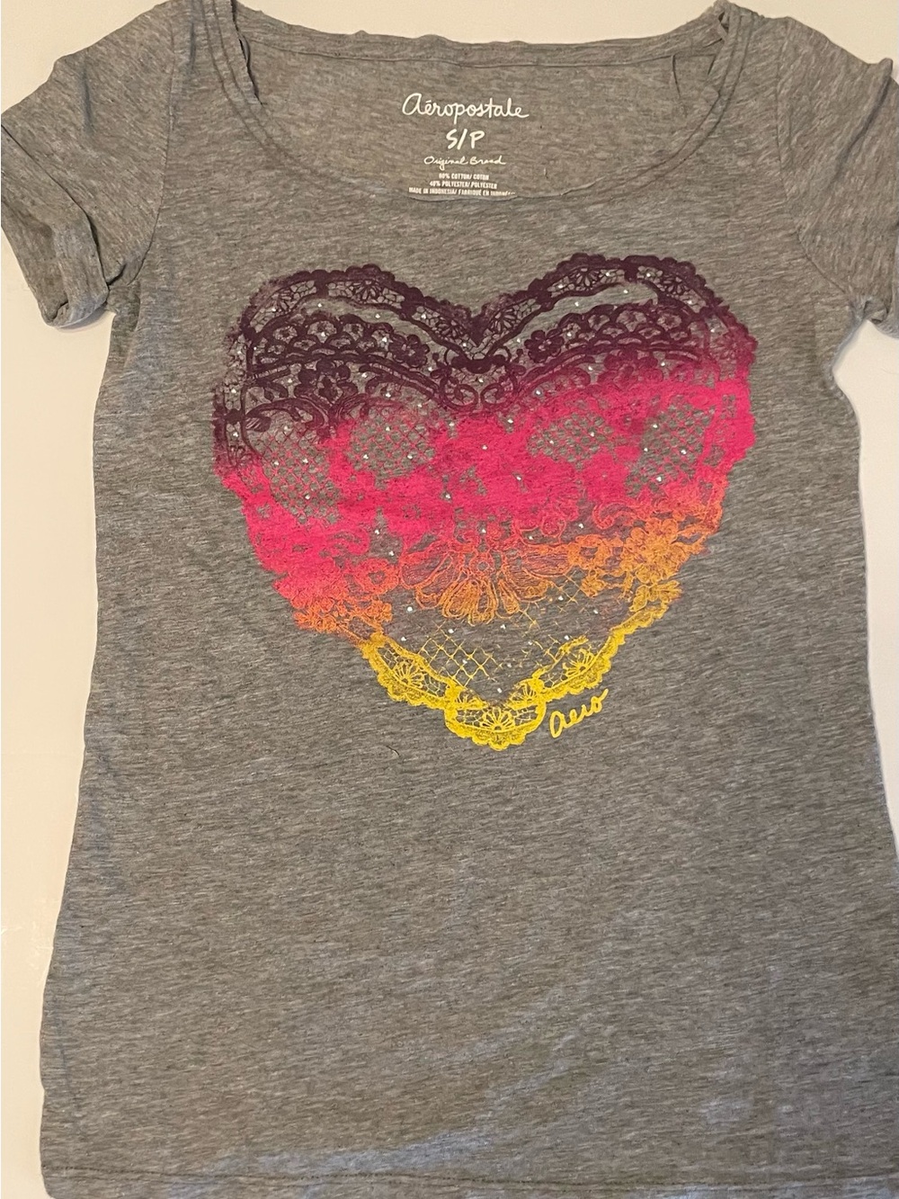 Aeropostale Ombre Heart Tee